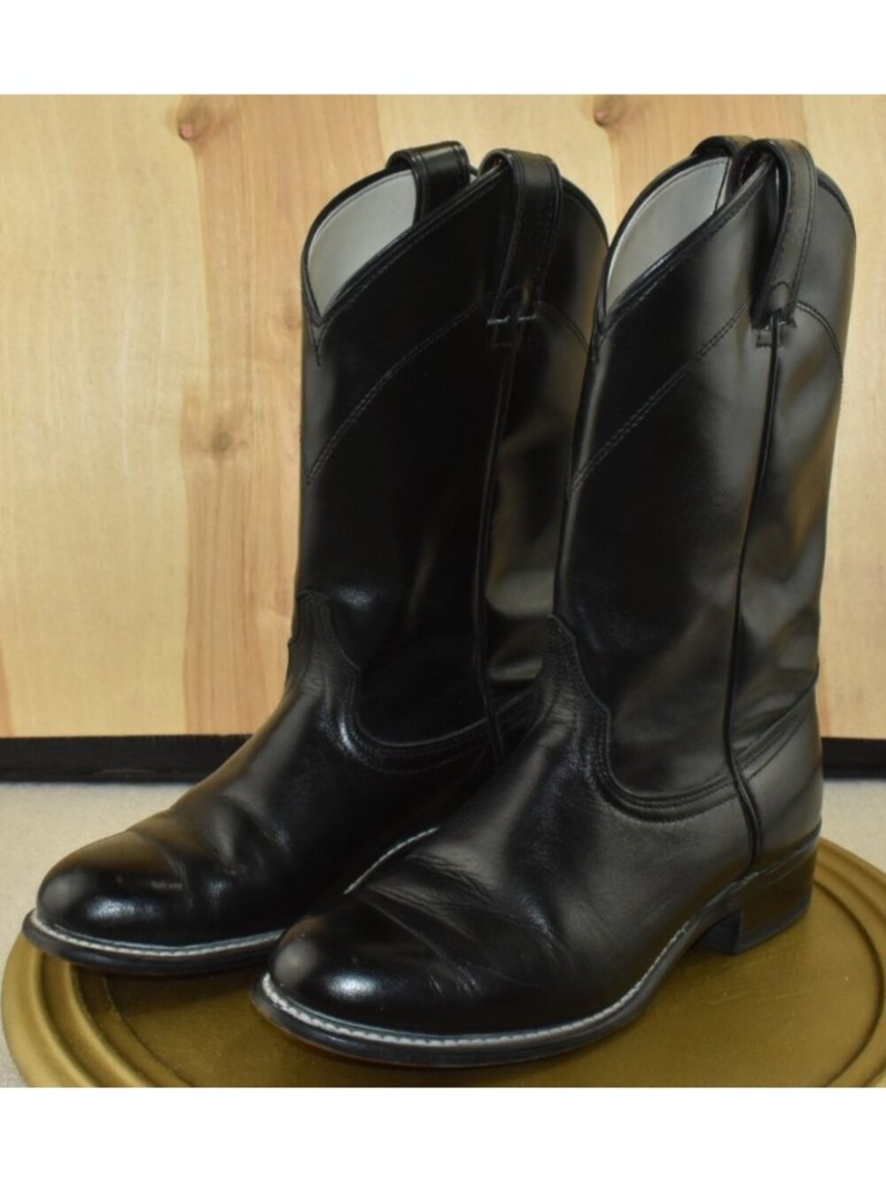 Laredo 6902 Roper‎ Women Boots Size 6.5 M Black Leather Cowgirl Western USA
